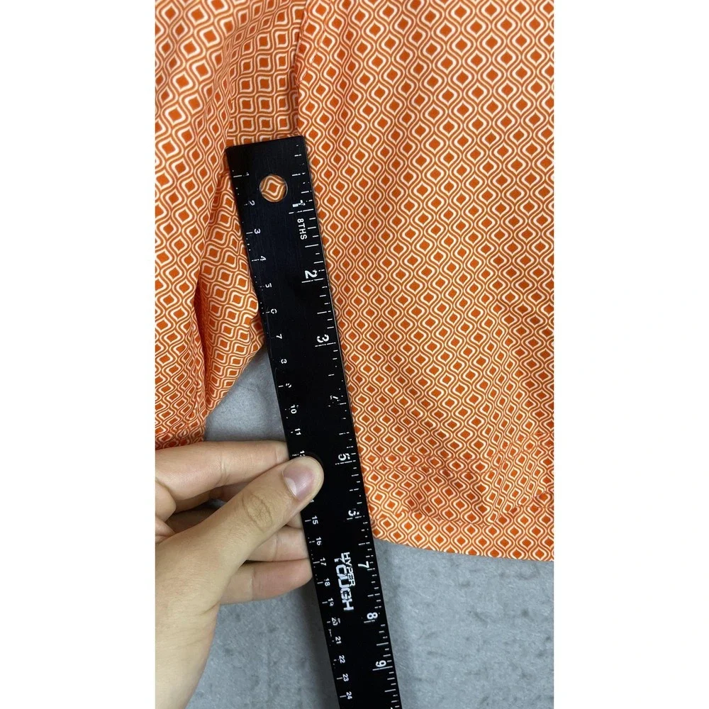 SWIMS Shorts Mens Large Orange Geometric Swim Trunks Elastic Waist Drawstring‎